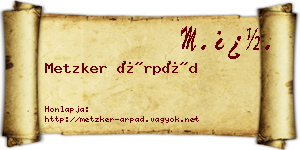 Metzker Árpád névjegykártya