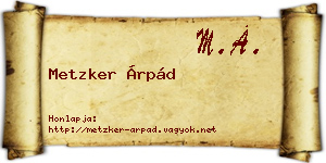Metzker Árpád névjegykártya